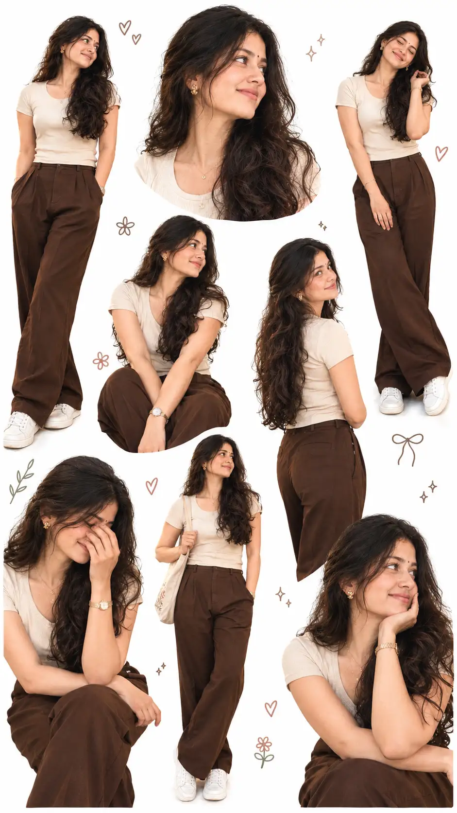 Minimalist Multi-Pose Photo Collage with Cute Doodle Designs